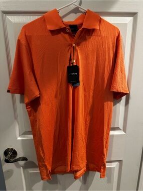 NWT Dunning Golf Performance Polo Shirt Men’s Medium Coral Orange